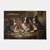 Border Collie Dogs Poker Art Fußmatte (Vorderseite)