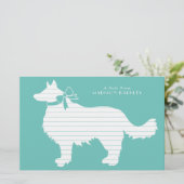 Border Collie Doppy Puppy Briefpapier (Stehend Vorderseite)