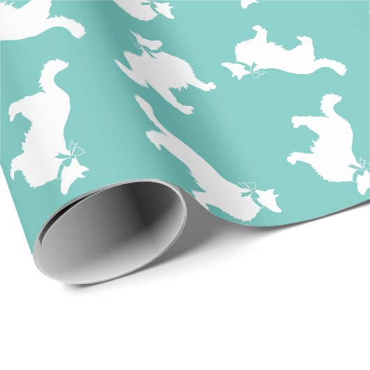 Border Collie Doppy Puppy Geschenkpapier (Rolleneckpunkt)