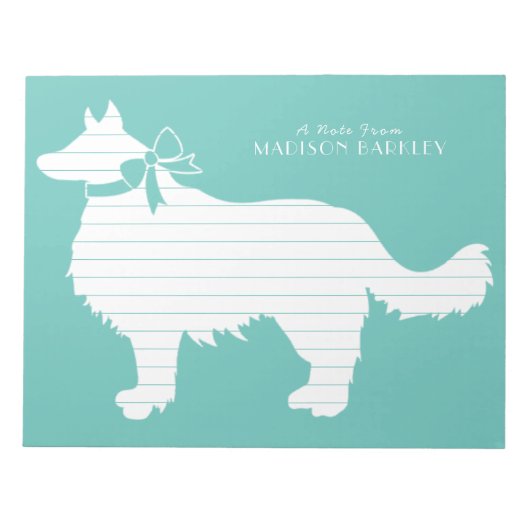 Border Collie Doppy Puppy Notizblock (Vorderseite)