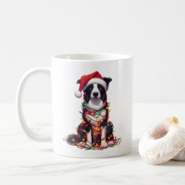Border Collie Doppy Welpen Weihnachten Kaffeetasse