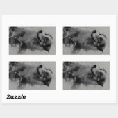 border collie drawing second rechteckiger aufkleber (Blatt)