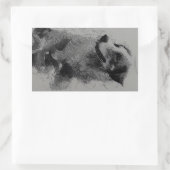 border collie drawing second rechteckiger aufkleber (Tasche)