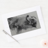 border collie drawing second rechteckiger aufkleber (Umschlag)