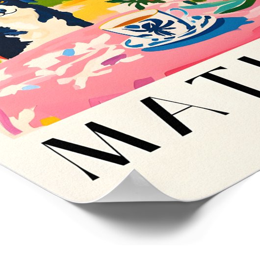 Border Collie Drink Coffee Poster, Funny Kitche Poster (Ecke)