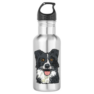 Border Collie Edelstahlflasche