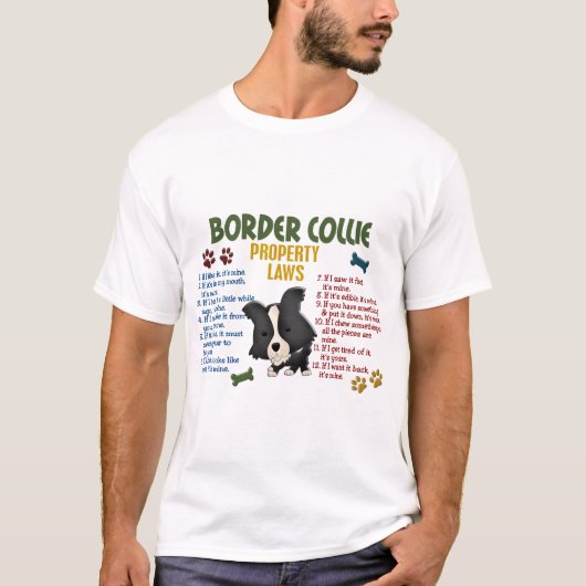 Border-Collie-Eigentums-Gesetze 4 T-Shirt (Vorderseite)