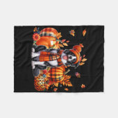 Border Collie Erntedank Leopard Pumpkins Fall L Fleecedecke (Vorderseite (Horizontal))