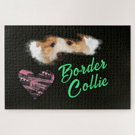Border Collie Eyes Solid Color 1000 Stück Puzzle (Horizontal)