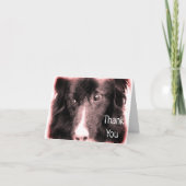 Border Collie Face Dog Art Danke Karte (Vorderseite)