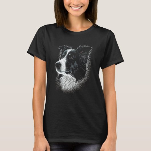 Border Collie Face For Dog T-Shirt (Vorderseite)