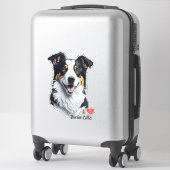Border Collie face (mit I Liebe Text) Aufkleber (Koffer)