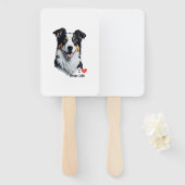 Border Collie face (mit I Liebe Text) Fächer (Vorne und Hinten)
