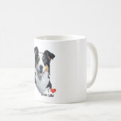 Border Collie face (mit I Liebe Text) Kaffeetasse (VorderseiteRechts)