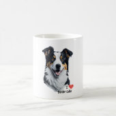 Border Collie face (mit I Liebe Text) Kaffeetasse (Mittel)
