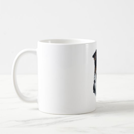 Border Collie face (mit I Liebe Text) Kaffeetasse (Links)