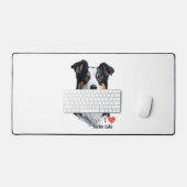 Border Collie face (mit I Liebe Text) Schreibtischunterlage (Tastatur & Maus)