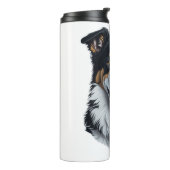 Border Collie face (mit I Liebe Text) Thermosbecher (Nach links gedreht)