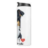 Border Collie face (mit I Liebe Text) Thermosbecher (Nach rechts gedreht)