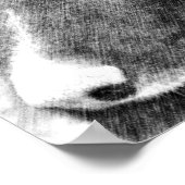 Border Collie Face Pencil Art #2 Poster (Ecke)