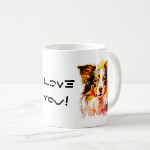 Border Collie Familienhund Text personalisieren Kaffeetasse