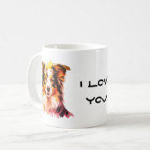Border Collie Family Dog Personalize Text Kaffeetasse (Vorderseite Links)