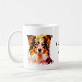 Border Collie Family Dog Personalize Text Kaffeetasse (Links)