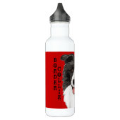 Border-Collie-Farbblock Edelstahlflasche (Links)