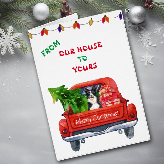 Border Collie Farm Truck Weihnachtskarte