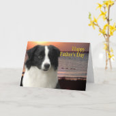 Border Collie Father's Day Card Karte (Gelbe Blume)