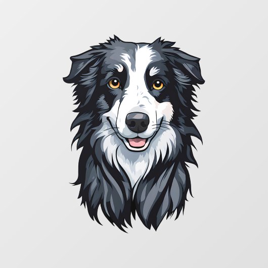 Border Collie Fensteraufkleber (Blatt)