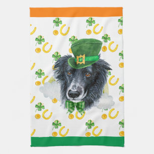 Border Collie Ferienhaus Dekoration St. Patrick's Geschirrtuch