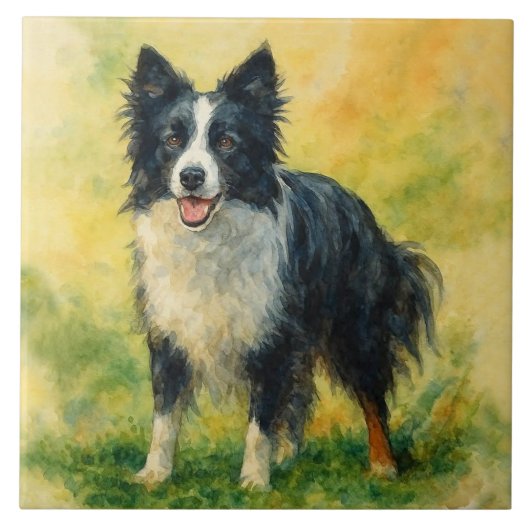Border Collie Fliese (Vorderseite)