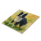Border Collie Fliese (Seite)