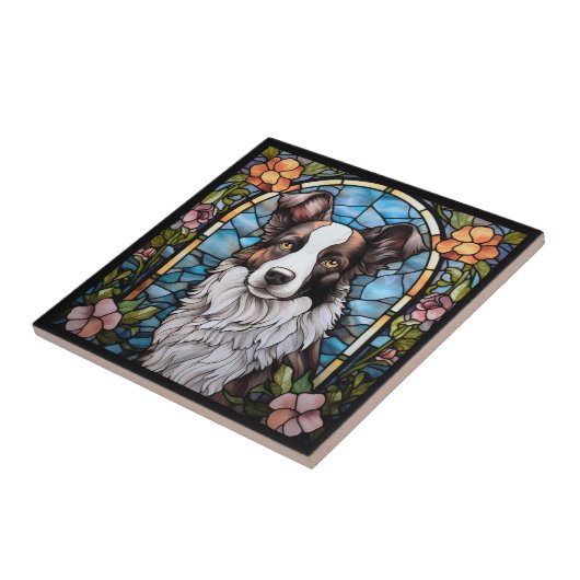 Border Collie Fliese (Seite)