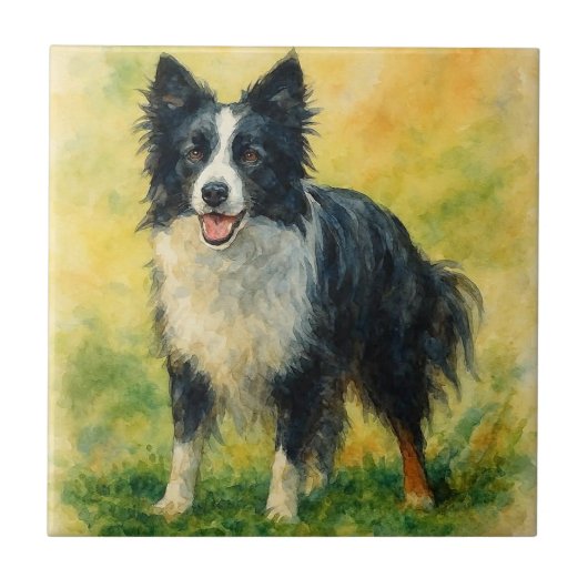 Border Collie Fliese (Vorderseite)