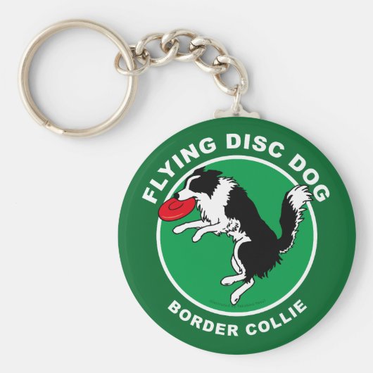 Border Collie Flying Disk Dog Schlüsselanhänger (Vorne)