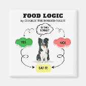 Border Collie Food Logic Benutzerdefinierter Hunde Magnet (Vorne)