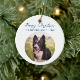 Border Collie Foto Family Frohe Weihnachten Keramik Ornament