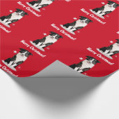 Border-Collie-frohe Weihnachten Geschenkpapier (Ecke)