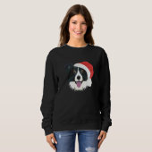 Border Collie Frohe Weihnachten Sweatshirt (Vorne ganz)