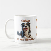 Border Collie - Fügen Sie dem Hund den Namen hinzu Kaffeetasse (Links)