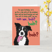 Border Collie Funny Birthday Card for Dog Owner Karte (Gelbe Blume)