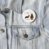 Border Collie Funny Christmas Dog mit Baum Button (Beispiel)