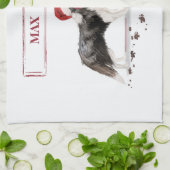 Border Collie Funny Christmas Dog mit Baum Geschirrtuch (Gefaltet)