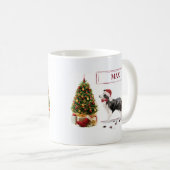 Border Collie Funny Christmas Dog mit Baum Kaffeetasse (VorderseiteRechts)