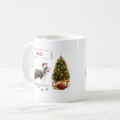 Border Collie Funny Christmas Dog mit Baum Kaffeetasse (Vorderseite Links)