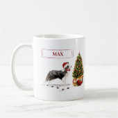 Border Collie Funny Christmas Dog mit Baum Kaffeetasse (Links)