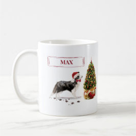 Border Collie Funny Christmas Dog mit Baum Kaffeetasse
