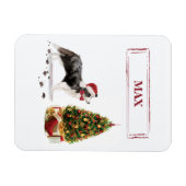 Border Collie Funny Christmas Dog mit Baum Magnet (Horizontal)